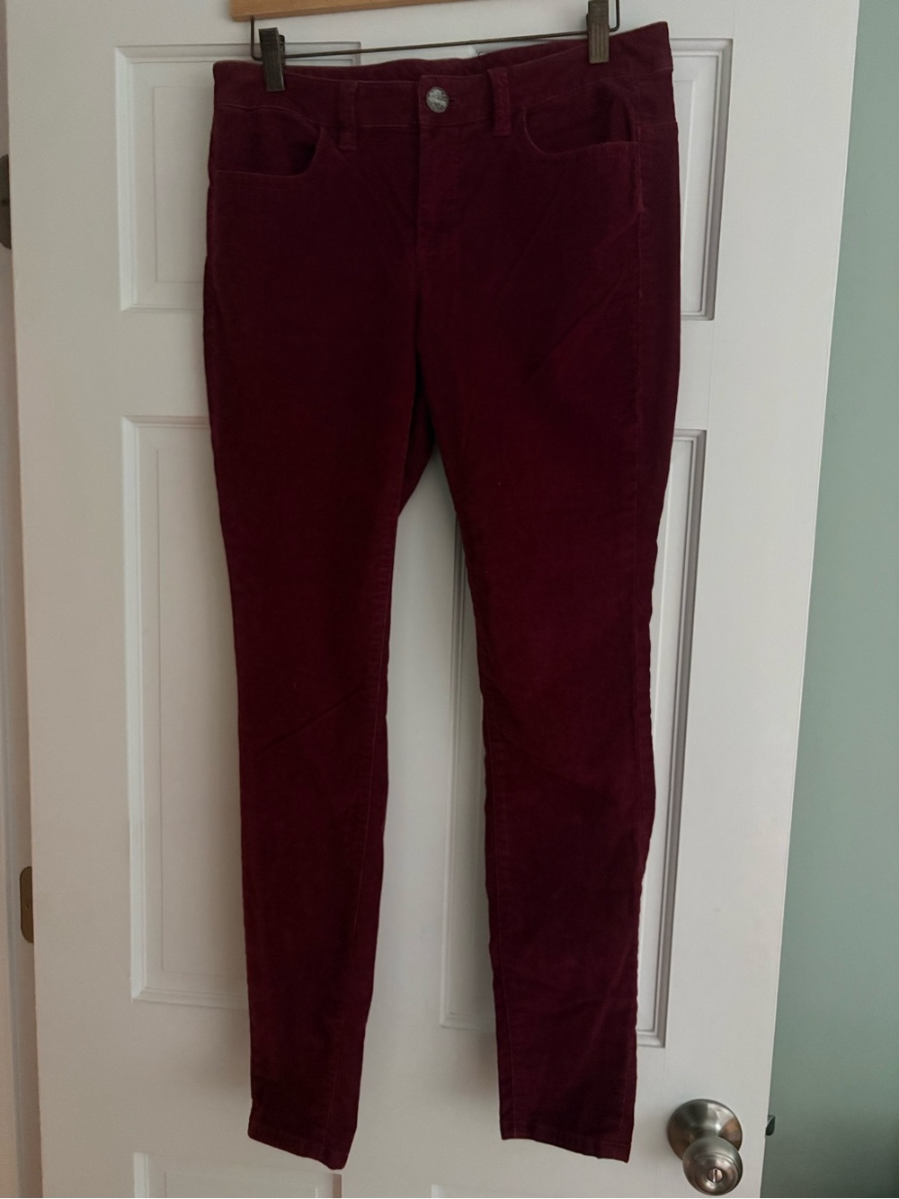 LONDONJEAN Maroon Burgundy Corduroy Pants 8 Short